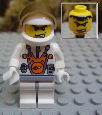 LEGO Minifigure-Mars Mission Astronaut with Helmet and Angry Black Eyebrows and Messy Hair-Space / Mars Mission-MM009-Creative Brick Builders